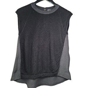 Club Monaco Black Cap Sleeve Wool Knit Minimalist Top